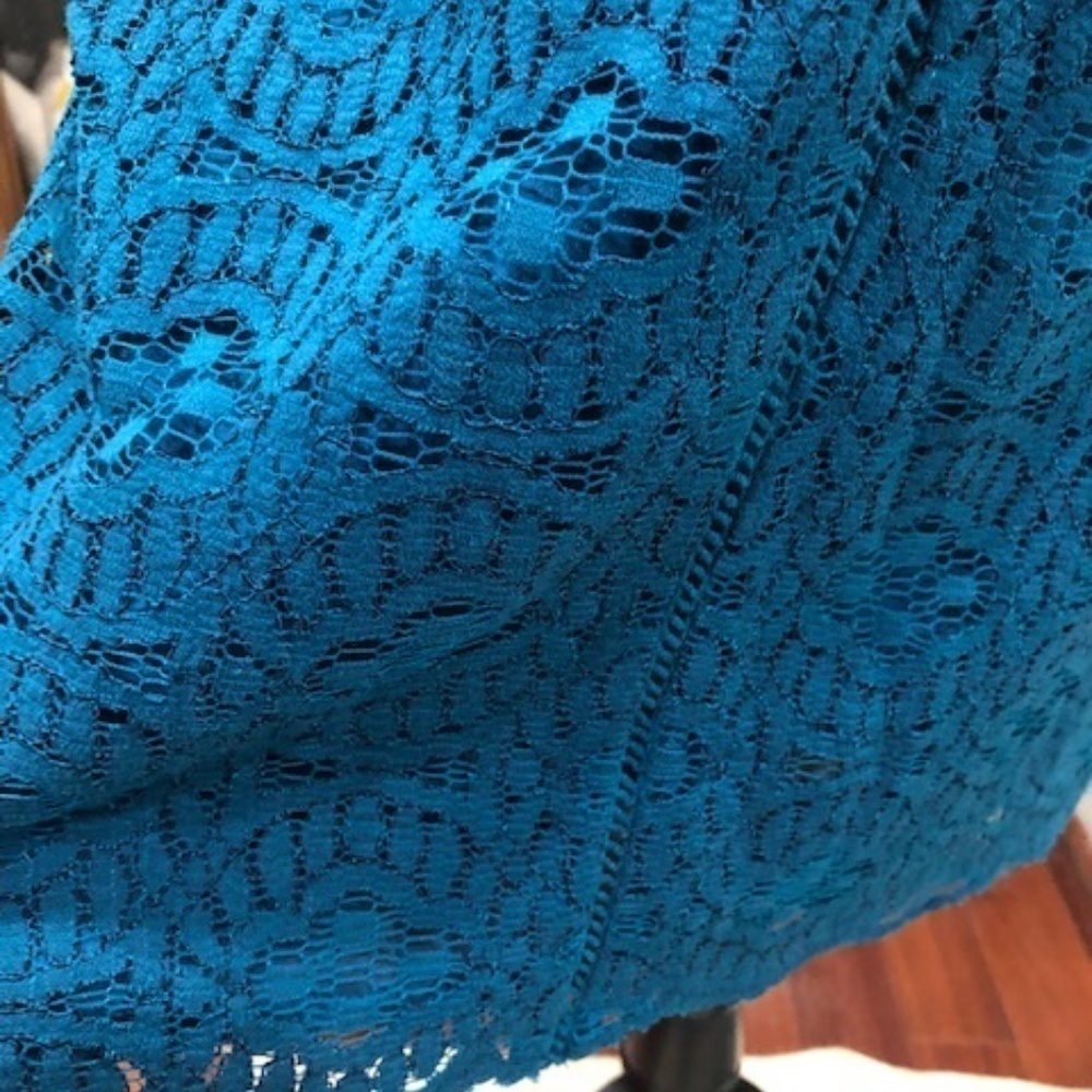 Anthropologie HD in Paris Turquoise Crochet Sheath, Size Medium - Picture 5 of 13